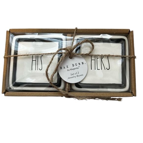 NWT Rae Dunn Artisan His Hers Jewelry Box Set - Picture 1 of 4